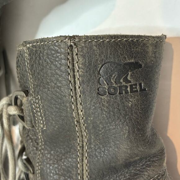 Sorel Joan of Arctic Wedge II Lace Up Boots Quarry Gray 8.5 - Picture 6 of 11